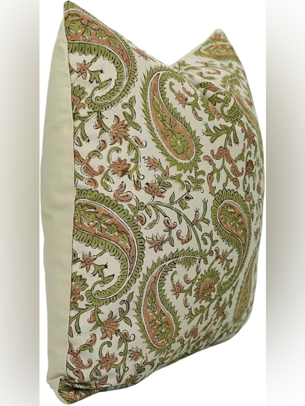 🆕Bohemian Soft Linen Hand Block Print Floral Vintage Kiara Pillow Cover 22”x22” - Picture 2 of 11